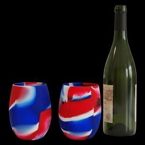 True Flexi Aerating Silicone Shatterproof Tie Dye Wine Tumblers